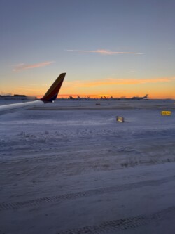 Leaving snowy Kansas